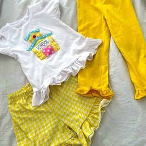 3/4 girls smocked boutique outfit